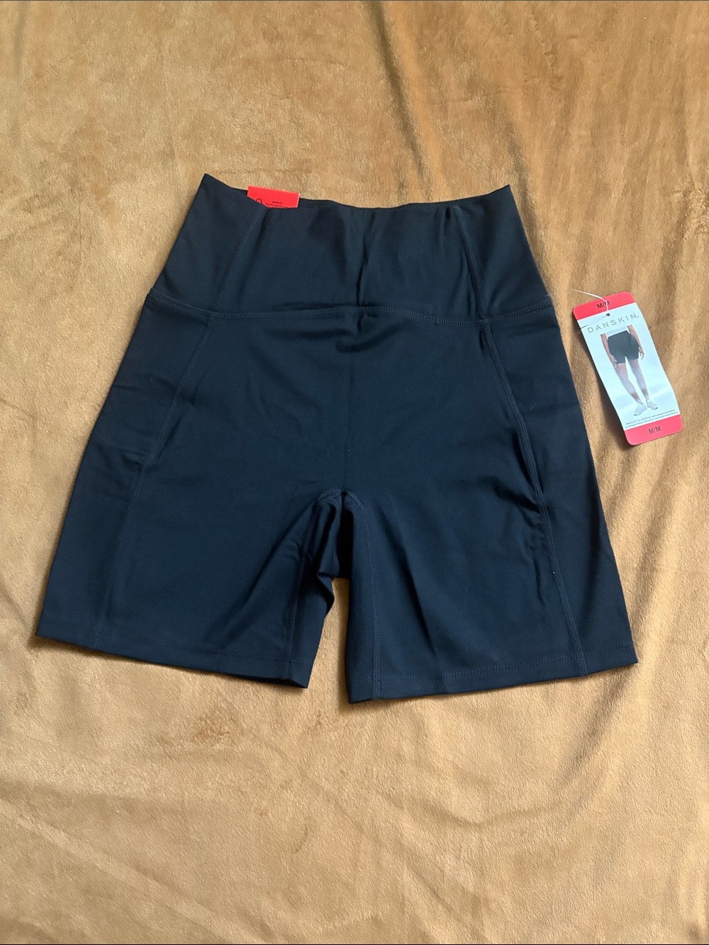 Danskin Black High-Rise Bike Shorts with Side Pocket